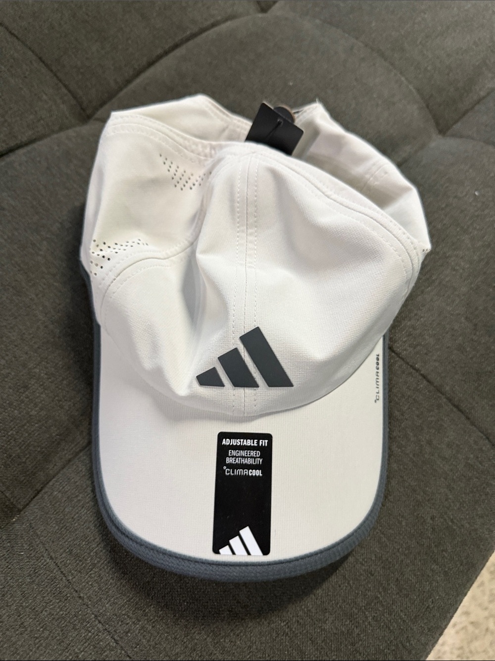 adidas White and Gray Performance Baseball Cap